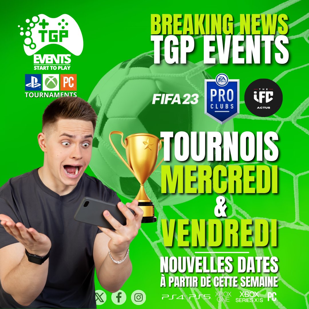 🚨🚨INFO STAFF🚨🚨
INSCRIPTIONS DÈS CE SOIR !
Pour le tournoi de demain 😉
Soyez prêts.
#EAFC24 #FCCLUBS
#CROSSPLAY #CULTURECLUPRO 
DISCORD TGPEVENTS TOURNAMENTS 👇👇
discord.gg/h6P9gvQBDC