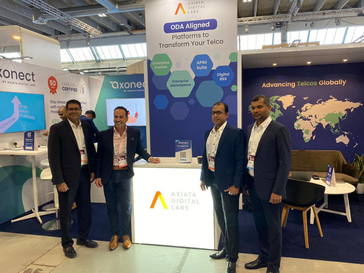 AxonectSuite's tweet image. Captured in action at TM Forum DTW23 - Ignite! Our dedicated team at Booth 212, showcasing the game-changing Axonect Suite. Experience the future of #telcos with us!

Book a meeting with the #team today-axonect.com/dtw-ignite/

#Axonect #ADL #tmforum #dtw23 #ignite