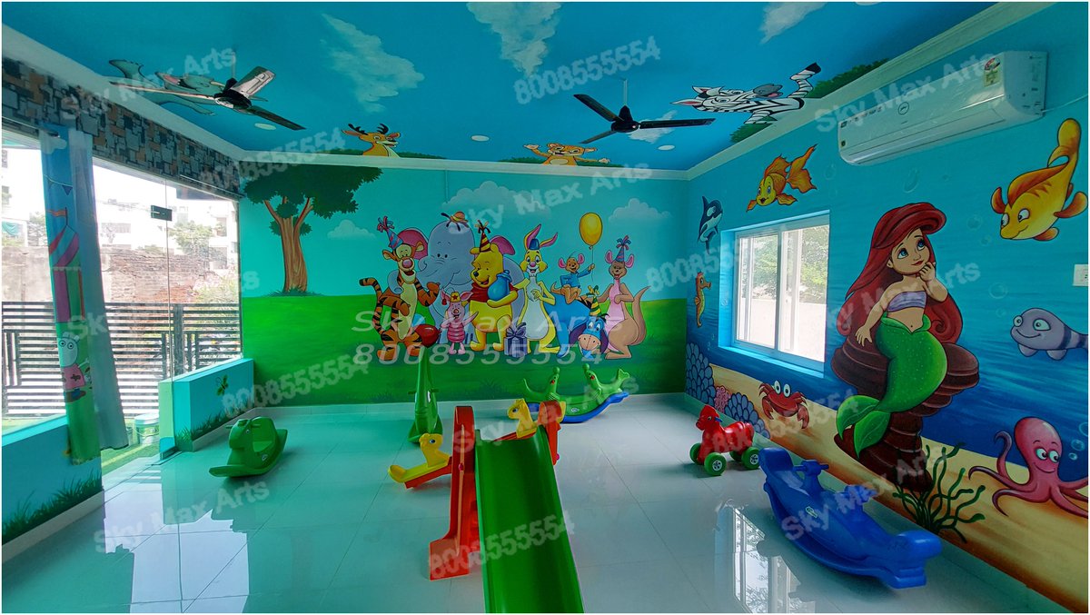 Classroom Wall Painting for Play School in Samskruthi Play School @ Vijayawada
 #classroomwallpaintingforplayschool #playschoolwallpaintingideas #cartoonpaintingforschool #educationalwallpaintinginprimaryschool #schoolpaintingimages #schoolwalldesign #cartoonpainting 
8008555554