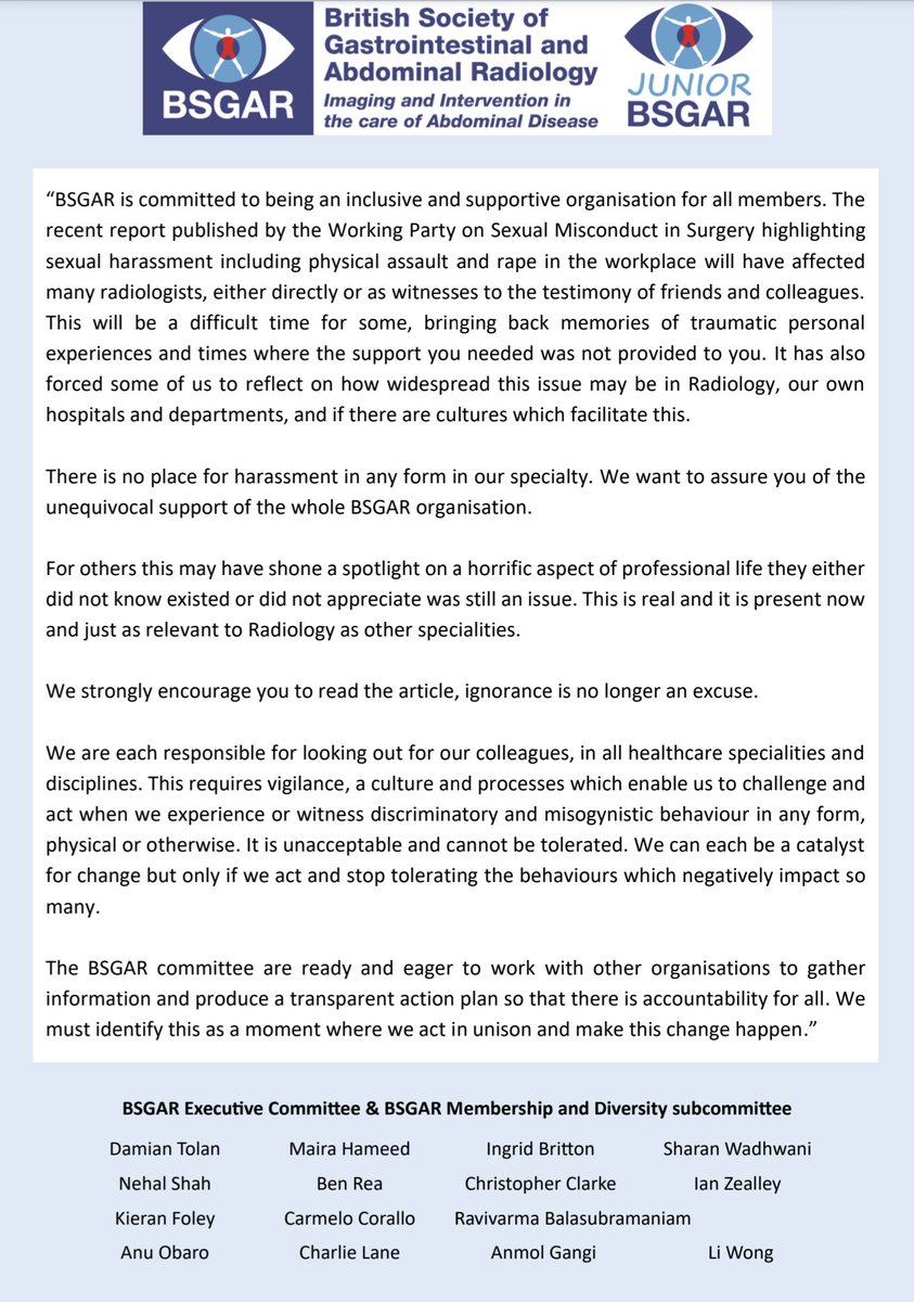 A response to the recent report published by the Working Party on Sexual Misconduct in Surgery.