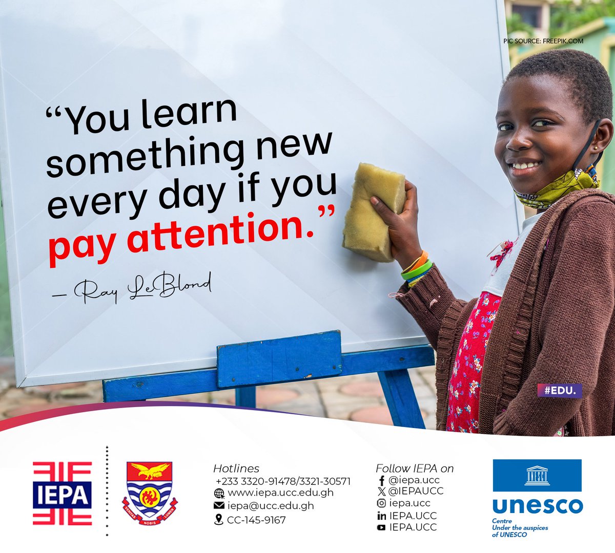 iepaucc's tweet photo. Every detail of your day carries a potentially life changing lesson if only you can pay attention.

So keep your eyes open and embrace growth. 

#iepaucc #unesco #ucc #LearningIsLiving #WisdomInEveryMoment https://t.co/9a2tywOGZj