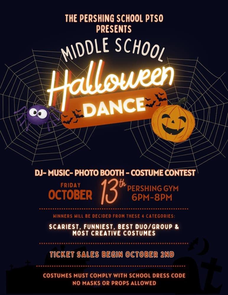 Save the Date for our first Middle School Dance on Friday, October 13th from 6-8pm. Ticket sales begin Monday, October 2nd via SchoolPay.