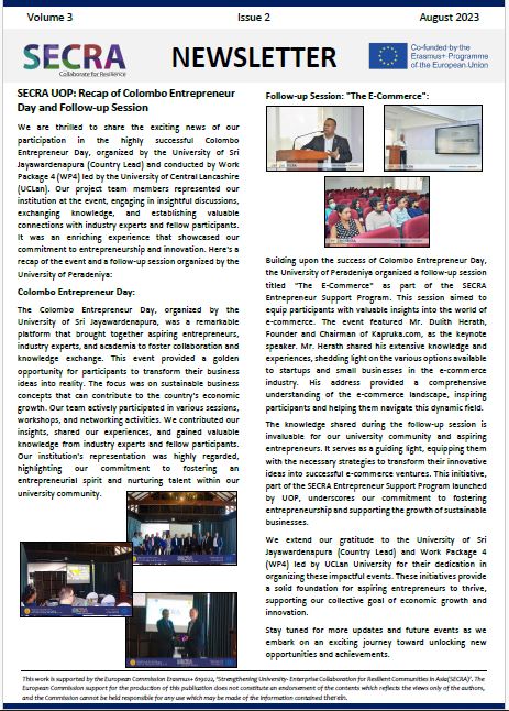 We are pleased to inform you that the fifth newsletter of SECRA has been published in September 2023. You can download the newsletter at the following link.

drrcollab.org/secra-newslett…
