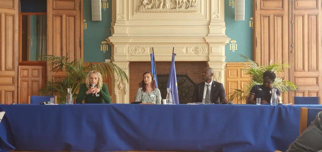 Listening to moving stories of discrimination &amp; #inclusion in sport with Omar Daffe #SeriaA, Valentina Petrillo, #transgender athlete &amp; Alpha Camara, coach. Proud to be part of #SentrySport <a href="/EUErasmusPlus/">Erasmus+</a> project, 🙏🏾 to the city of #SaintDenis for hosting us during <a href="/rugbyworldcup/">Rugby World Cup</a>