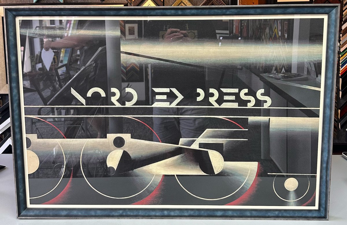 5280customframe's tweet photo. ‘Nord Express’ by Adolphe Mouron Cassandre custom framed with UV glass and frame by AMPF Moulding! #art #denver #colorado #pictureframing #customframing #5280customframing #nordexpress #adolphecassandre @truvueglazing https://t.co/OlpRsFvHAB