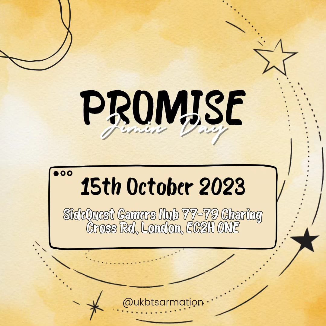 UKBTSARMATION's tweet photo. TICKETS LIVE NOW!!!

Promise, a Jimin birthday event is coming to London!💛

Are you ready to celebrate UK ARMY?🙌🏻

Check the linktree in bio to secure your tickets!🎫

Thank you all collaborators and vendors 🫶🏼💛

Looking forward to seeing you all ARMY!💛 https://t.co/hmA0XRhNMG