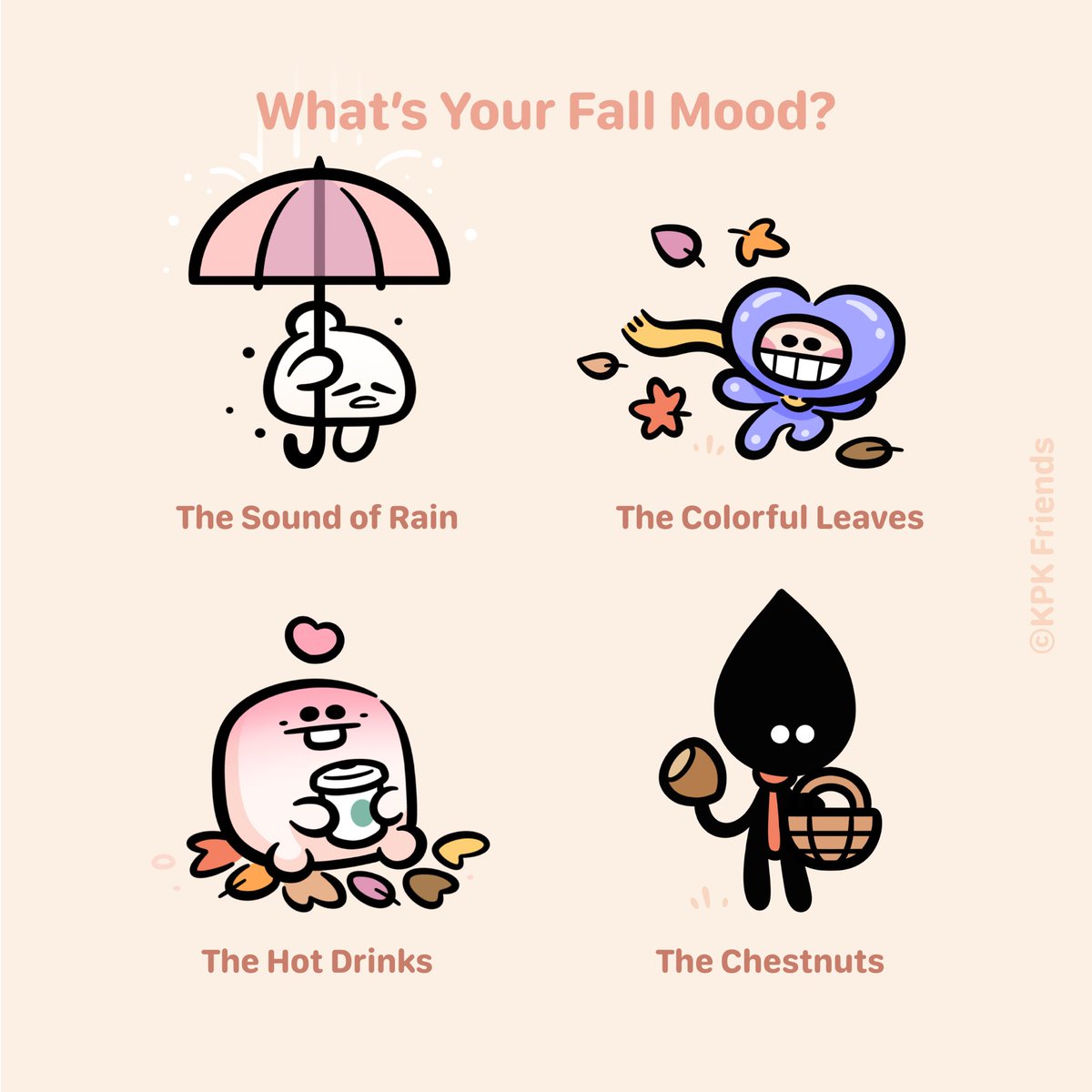 kopokoid's tweet photo. Fall has arrived! How do you feel? 🍂
—
#KPKFriends #KOPOKO https://t.co/fI7qGUCFnx