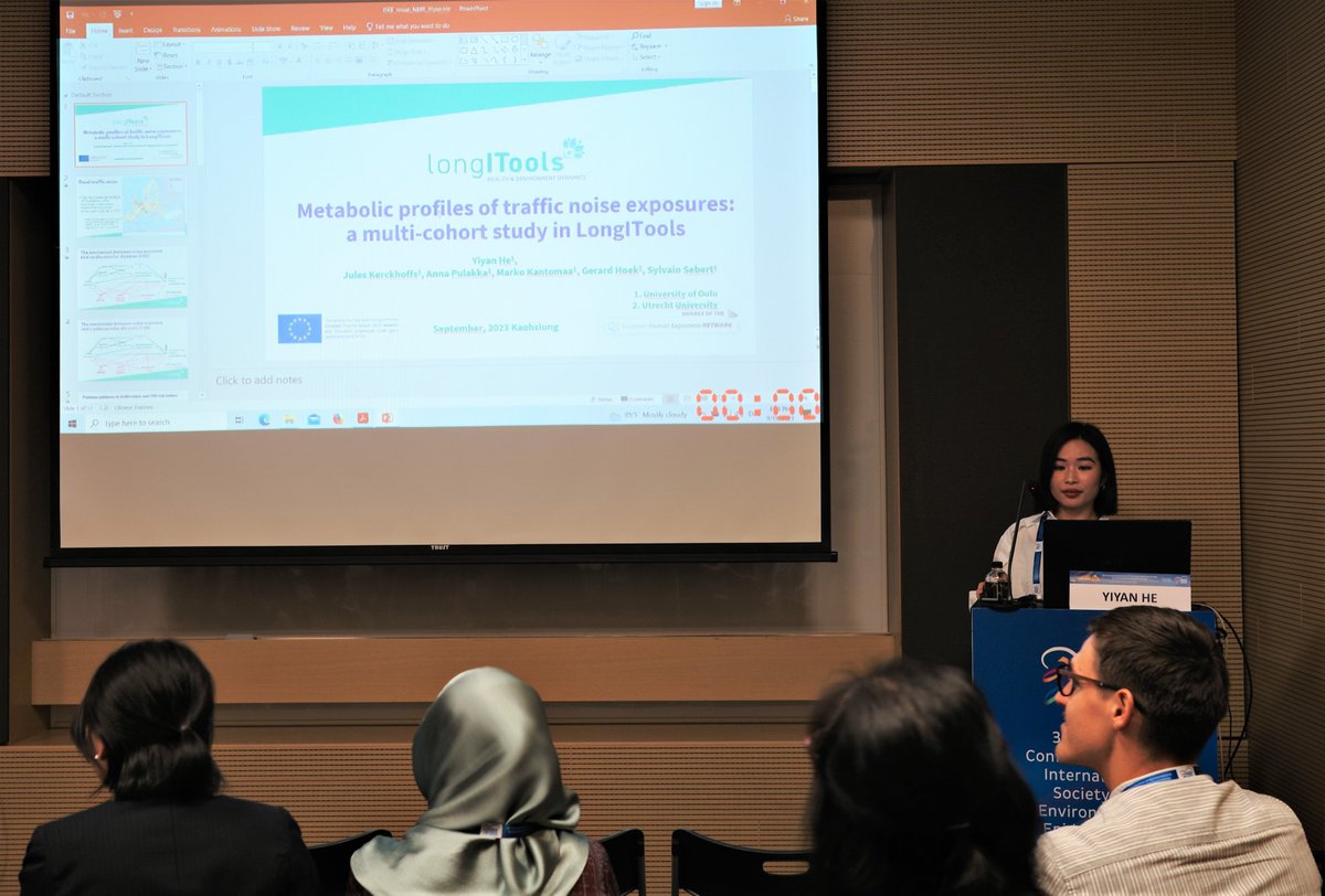 LongITools's tweet photo. Great to see some of our early career researchers presenting at #ISEE2023. @yiyan_he presenting yesterday "Metabolic profiles of traffic noise exposures: a multi-cohort study in LongITools"
and tomorrow is the turn of @WenLun_YUAN. 
@ISEE_global https://t.co/FxfJk7Fnfz