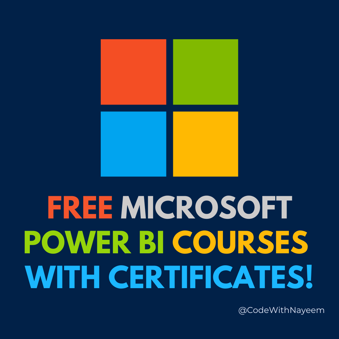 Microsoft is Offering FREE Power BI Courses with Certification.

No Payment Required!

Here are 10 FREE Microsoft Power BI Courses to become skilled in 2023 ⬇️

[Bookmark for future reference 🔖]