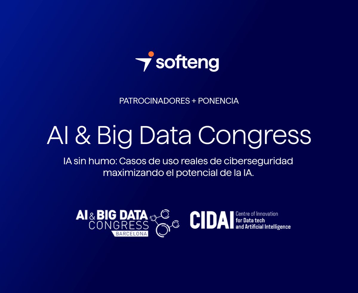 Softeng (@softeng_es) on Twitter photo Os esperamos como Patrocinadores en el #AIBigData23, donde mostraremos en una DEMO en vivo inédita y con casos de uso el potencial de la #IA aplicada a la #ciberseguridad, usando #Azure #OpenAI.
softeng.es/noticias/softe… Os esperamos como Patrocinadores en el #AIBigData23, donde mostraremos en una DEMO en vivo inédita y con casos de uso el potencial de la #IA aplicada a la #ciberseguridad, usando #Azure #OpenAI.
softeng.es/noticias/softe…
