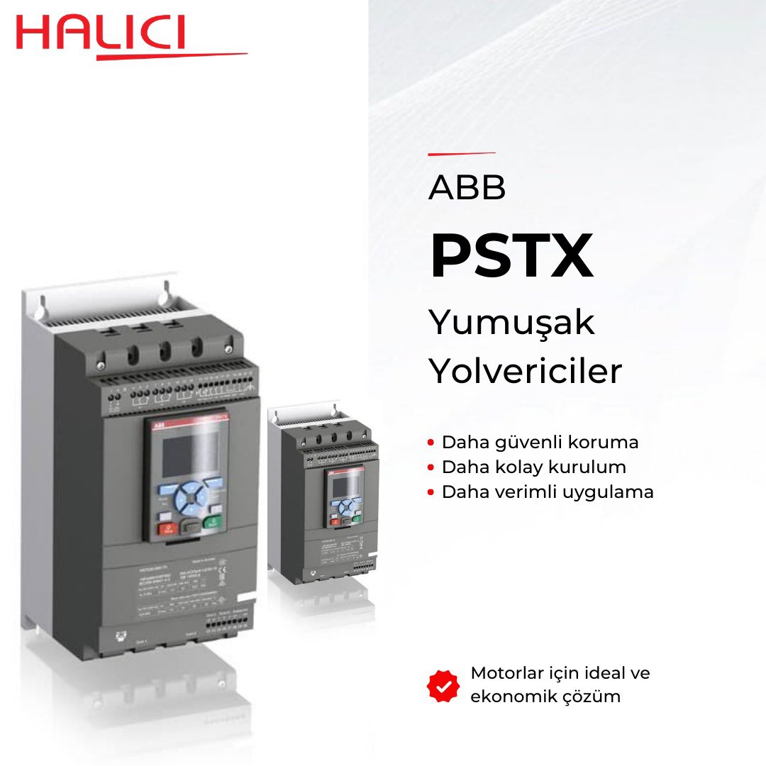 HaliciGroup's tweet photo. HALICI Group olarak, ABB yumuşak yolverici PSTX, tam kontrol ve dahili motor koruması sunuyoruz.
Satış ve teknik ekibimiz ile iletişime geçebilirsiniz.👇🏻
info@halici.com
444 34 94
#ABBTürkiye #ABBElektrifikasyon #abbyolvericiler #yolvericiler #softstarter #motor https://t.co/GSwWCgwwFI
