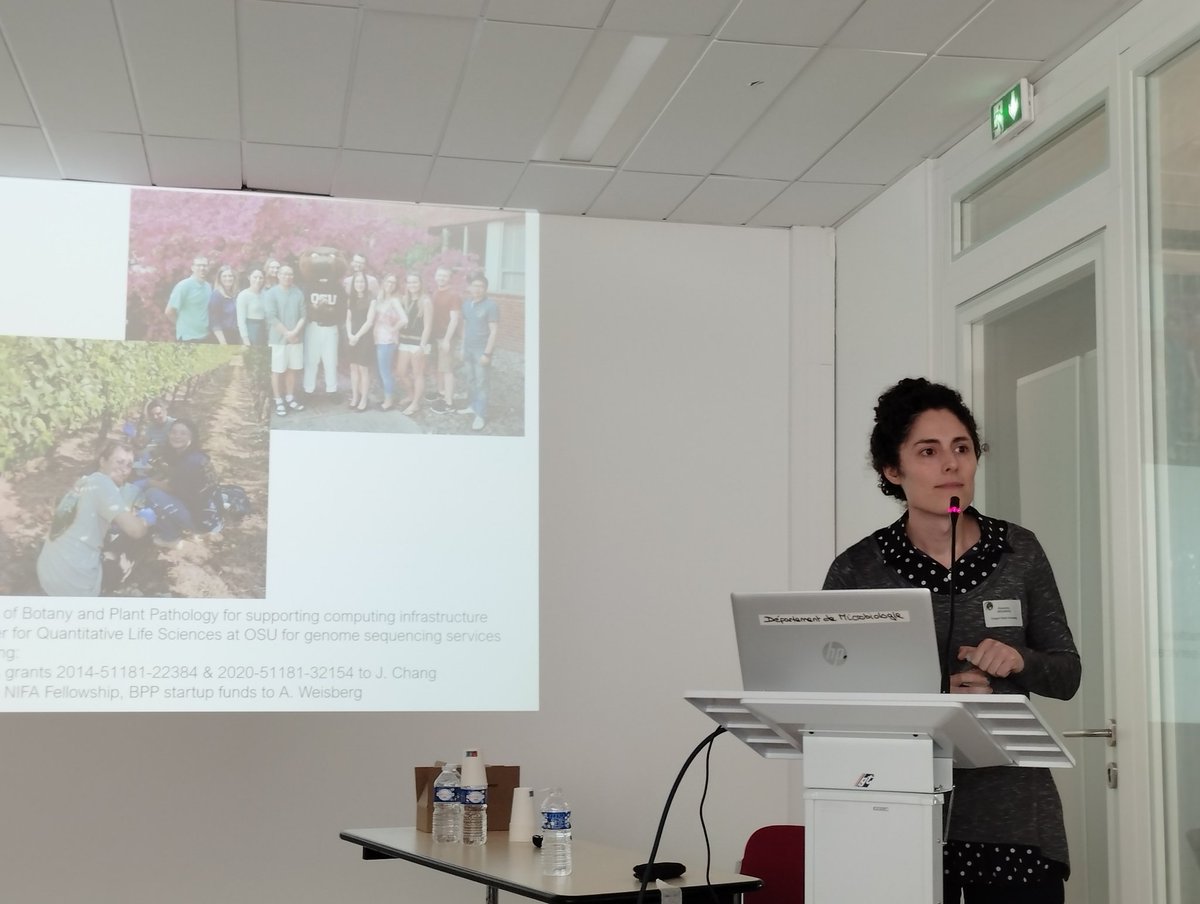 It 's a great pleasure to welcome today  <a href="/I2BCParisSaclay/">I2BC Paris-Saclay</a>  Alexandra J Weisberg  <a href="/weisbergaj/">Alexandra Weisberg</a> from <a href="/OregonState/">Oregon State University</a>.  Great talk on "Evolution and genetic diversity of Agrobacterium and its plasmids" and interesting discussion.