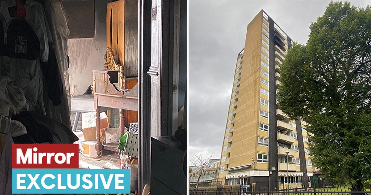 Inside damaged Kilburn tower block home after horror blaze erupted on 13th floor mirror.co.uk/news/uk-news/k…