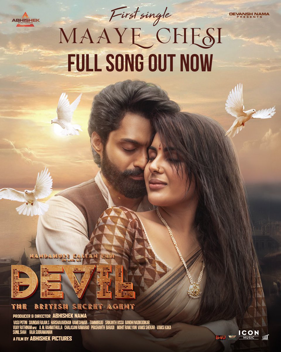 A melody that lingers in your soul! 😍 Here’s the soothing #MaayeChesi from #Devil ❤️ - youtu.be/6Q5zwzS5fzA?si… #DevilMusical 🎙️ @sidsriram ✍🏻 #SatyaRVV 🎵 @rameemusic #Devil - The British Secret Agent డెవిల్ - डेविल - டெவில் - ಡೆವಿಲ್ - ഡെവിൽ #DevilonNov24th…