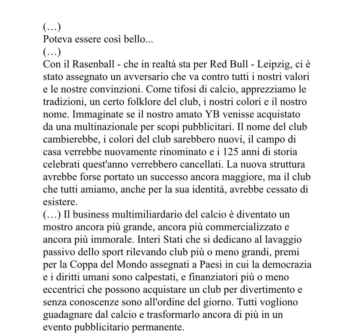 contidav's tweet image. Il comunicato (tradotto in italiano) della curva dello Young Boys contro:
🇩🇪: Lipsia, Redbull
🏴󠁧󠁢󠁥󠁮󠁧󠁿: ManCity, sportwashing
🇷🇸: Stella Rossa, Gazprom
#championsleague