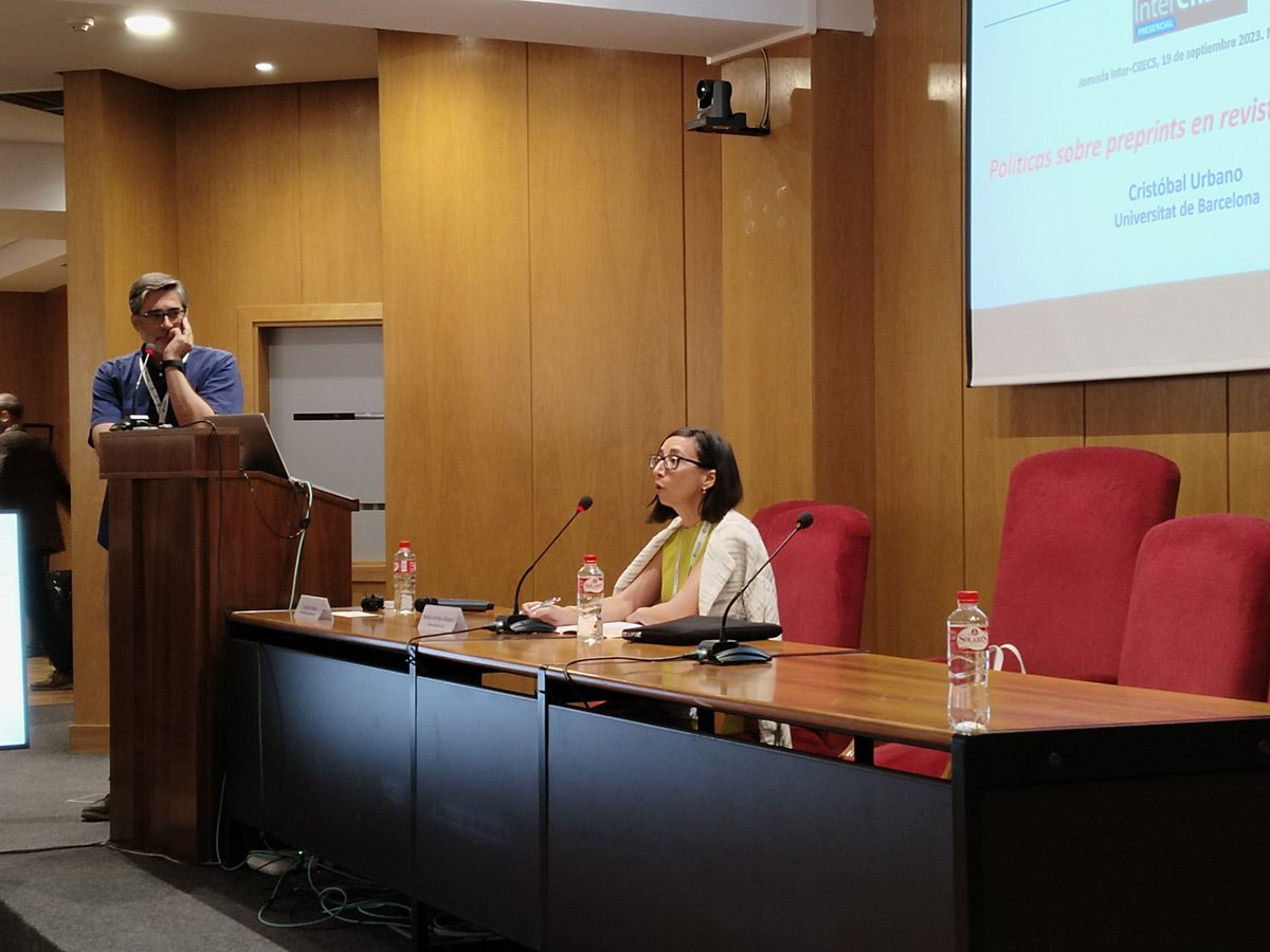 Conferencia de mi colega en la <a href="/FIMA_UB/">Facultat FIMA UB</a> <a href="/Xbal_Urbano/">Cristóbal Urbano</a> sobre #preprints presentado por <a href="/narroyo/">Natalia Arroyo</a> en #intercrecs2023
