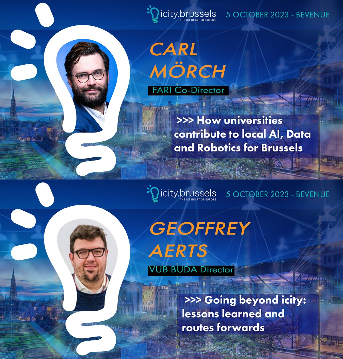 📍 Join us next 5 October and meet Carl Mörch (FARI) and Geoffrey Aerts (VUB Business Development Academy) to learn more about the icity legacy! ➡️ forms.office.com/pages/response…
ℹ️ Programme 👉icity.brussels/icity-finale/
#EUinmyRegion #digitalinnovation #brussels #AI #businessdevelopment