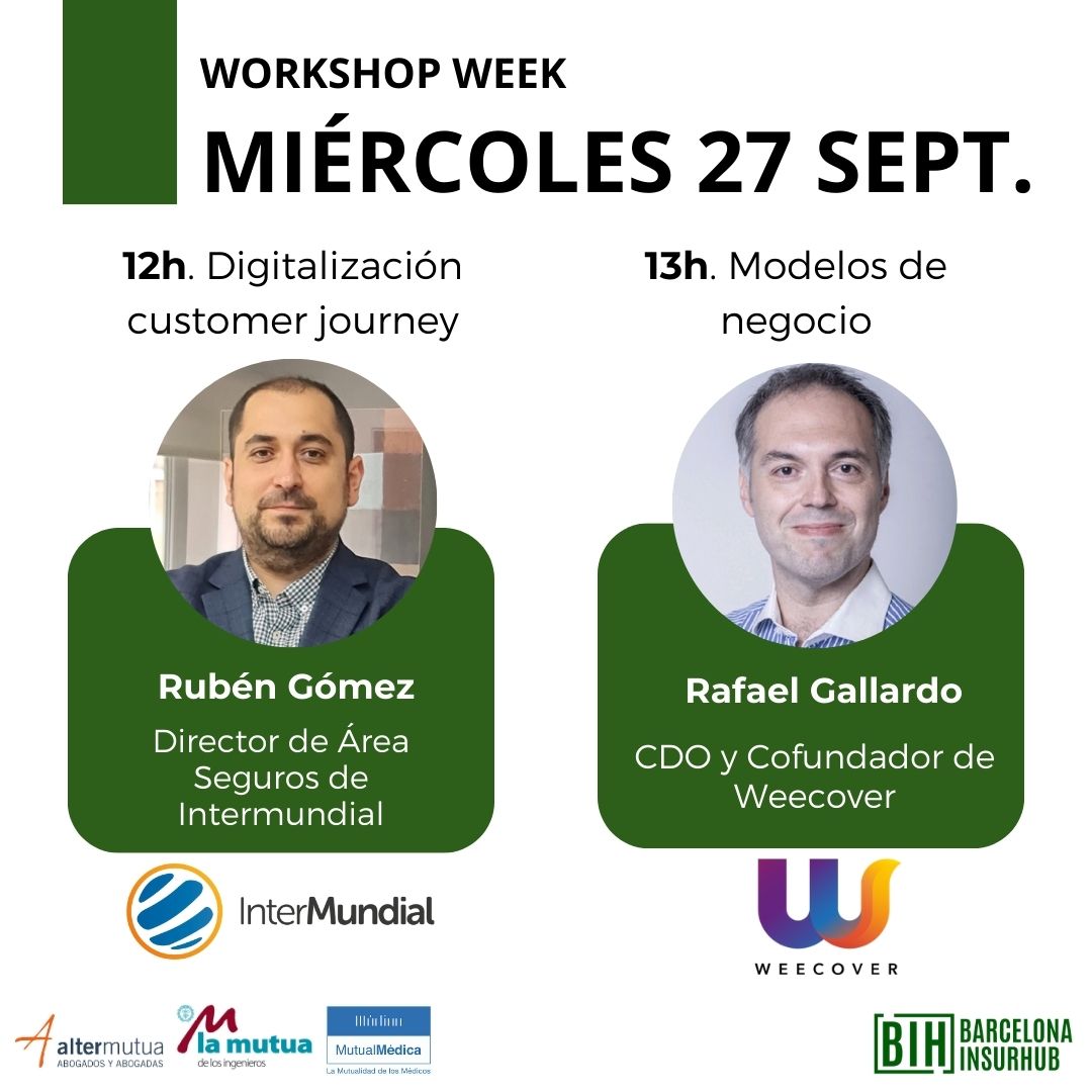 Bcn_Insurhub's tweet photo. 🚨 Más ponentes para la WORKSHOP WEEK
El miércoles 27 estaremos con:
🗣️ Rubén Gómez, Director de @InterMundial_ES
🗣️ Rafael Gallardo, CDO y confundador de @WeecoverSeguros
✍️ ¡No te lo pierdas! https://t.co/xCnENtQrmv
#evento #sostenibilidad #insurtech #insurhub #insurance https://t.co/LX1u8Bd6WZ