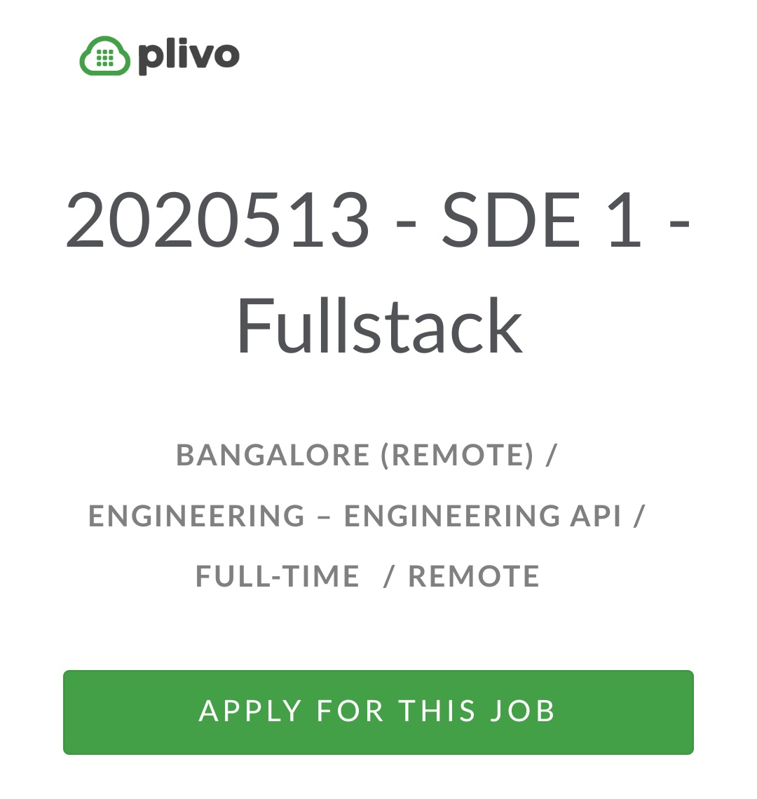 Job_Updatess's tweet photo. 📌 Amazing Remote Job Opportunity

🏢Company: Plivo
🚩Role: SDE l
💸Salary: 20-30 LPA
🗞️Exp: 1-4 years
🌍Location: Remote
✨Apply: https://t.co/7pCKJbyOgc
@plivo #Canada #Job #GaneshChaturthi2023 #job_updates 

🫠 Apply fast and share with your friends https://t.co/7ANKPlRs3B