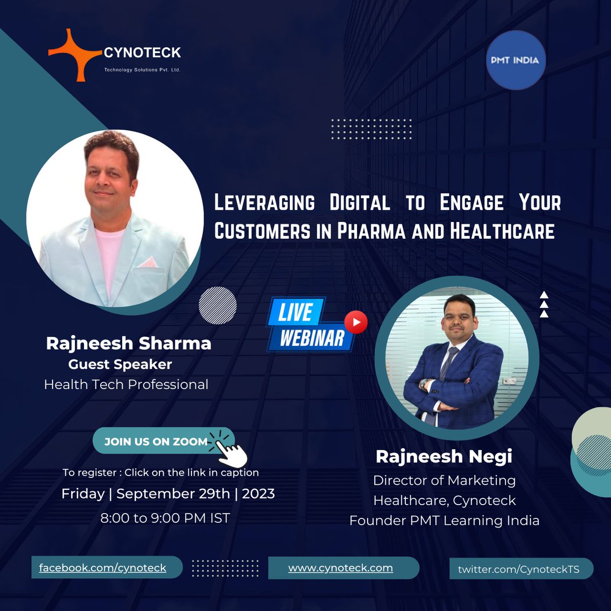 CynoteckTS's tweet photo. Join our #TechForHealthcare movement! 🌐
Learn how to harness digital tools for engaging Pharma and Healthcare customers. Don't miss out! Register now for free access. #Cynoteck #DigitalHealth #PatientEducation #Healthcare #Technology
Let's revolutionize healthcare together! 💪🏥 https://t.co/tt6G8RExsF