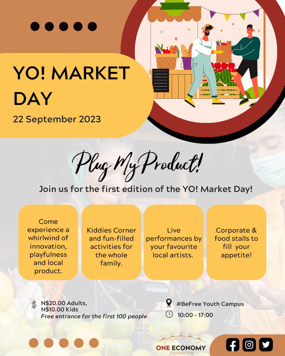 Join us this Friday for an exciting Market Day full of entertainment and amazing local products being exhibited! 😎 Don’t forget your purse and most importantly, bring along good vibes! 🛍️🌭 #YOMarketDay