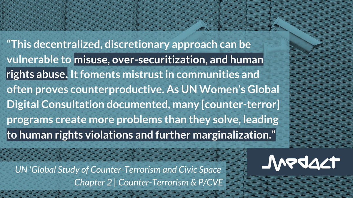 🆕📖 UN Global Study of Counter-Terrorism and Civic Space 

This new report outlines how implementation &amp; misuse of counter-terror strategies have perpetuated human rights abuses against civil society, and addresses the risks of often 'decentralized, discretionary' approaches.
