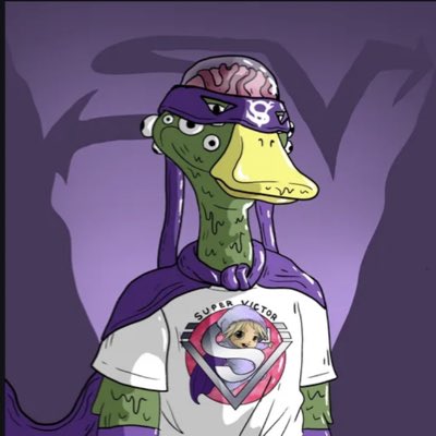 Thank you <a href="/dnsv123/">Valentin Dinescu</a> for The Brainiac Ducker(<a href="/DUCKERSNFT/">DUCKERS! Reloaded🦆</a>) being dressed in a superhero costume with the <a href="/SVictorUniverse/">SuperVictor Universe</a> logo. 🦸🏻‍♂️ 

He will fight against <a href="/SMARUGON/">SMARUGON</a> ✊🏻

I really like this ducker. 🔥

Art made by the legendary @MattisWithdrawn 

#MultiversX #MultiversXNFTs