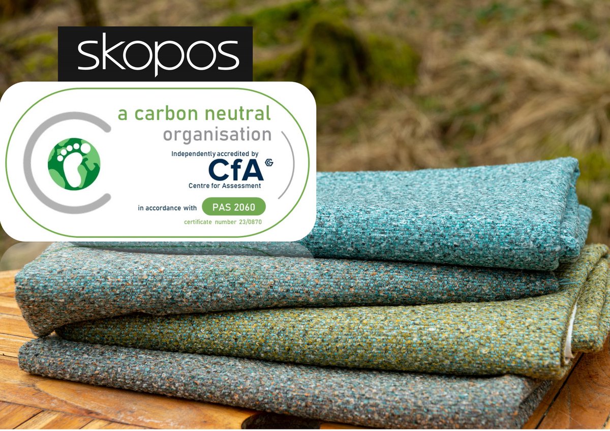 We are proud to announce that Skopos Fabrics Ltd has achieved #CarbonNeutral status in 2023, working with 2 projects <a href="/ArBolivia1/">ArBolivia</a>  and #Tomswood, evaluating our Carbon footprint, with measures in place to reduce this over the coming years. Read: skoposfabrics.com/carbon-neutral #EcoFabrics