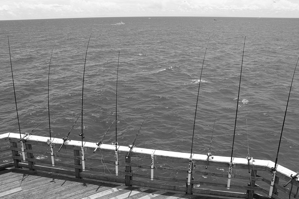 Gone fishing. Taken June, 2022.

#GuruShots #fishing #northmyrtlebeach #ocean #pier #photography #photographer  #blackandwhitephotography #KlipPics #picoftheday