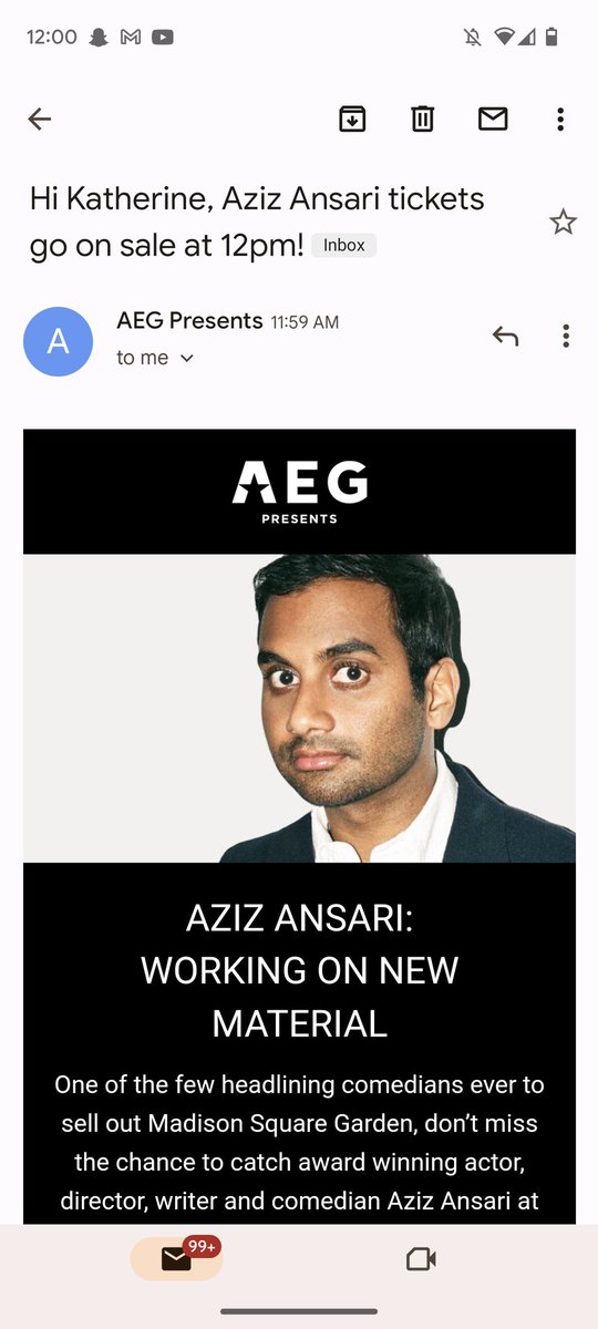I don't know AEG. Read the room.