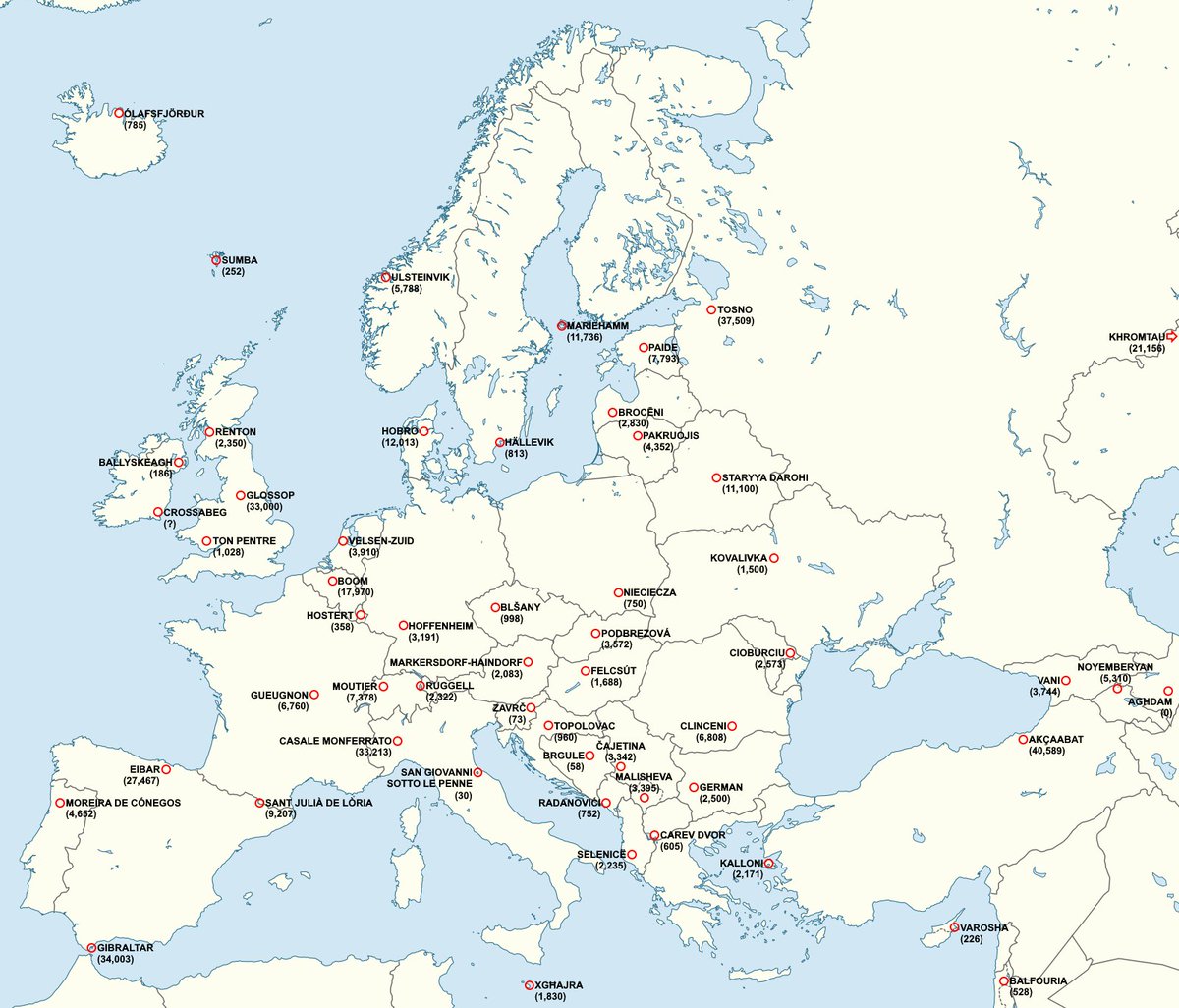 Map of the smallest towns in UEFA to have had a top flight team! 😮 

SAVE IDEAS! 🔥
