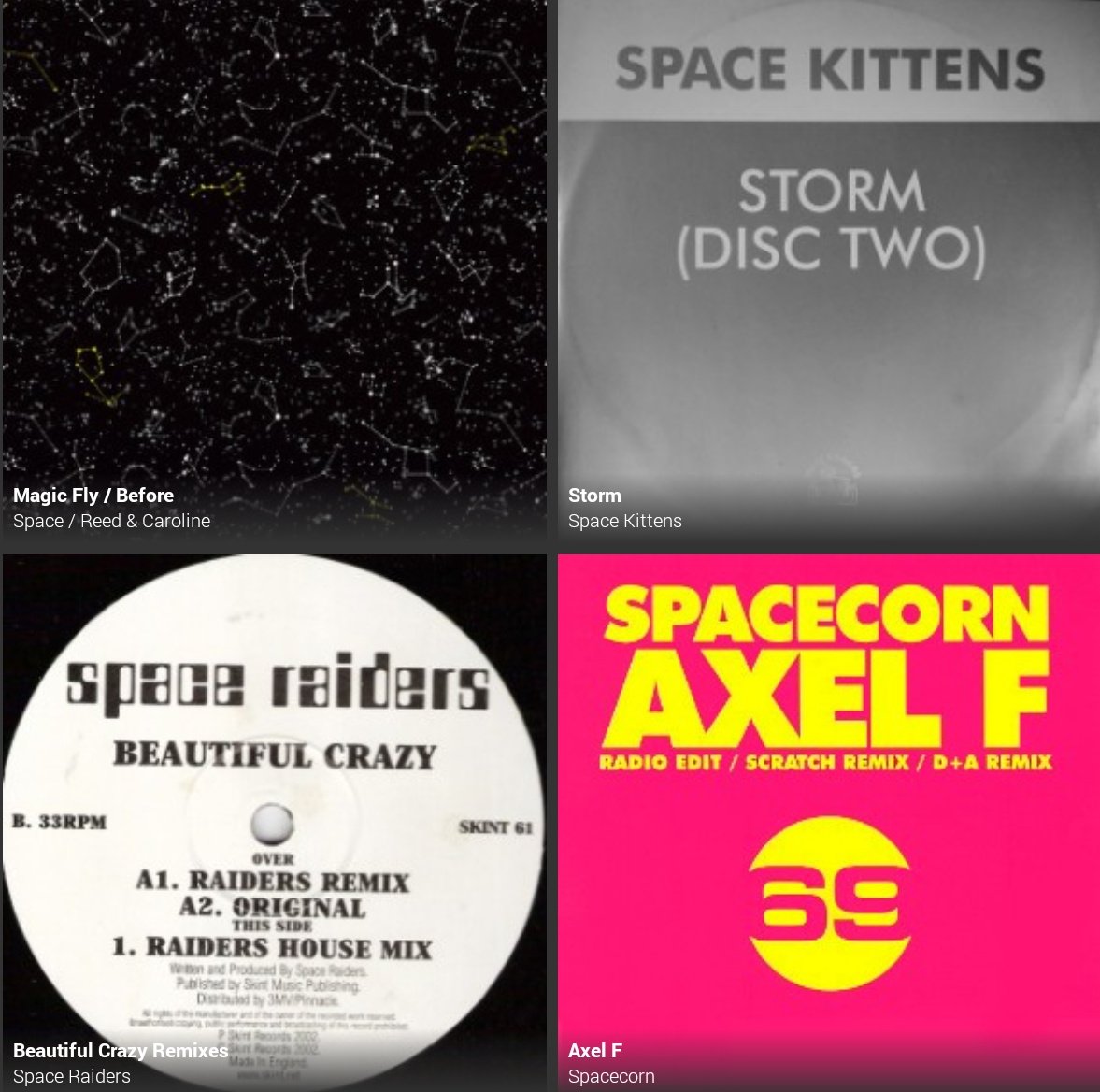 Today - Space / Reed & Caroline (2018) Space Kittens (1996) Space Raiders (2002) Spacecorn (2001) Experimental, Euro House, Breakbeat, Big Beat, Hard House #vinyl #vinylrecords #records #AxelF #Experimental #housemusic #EuroHouse #Breakbeat #BigBeat #HardHouse