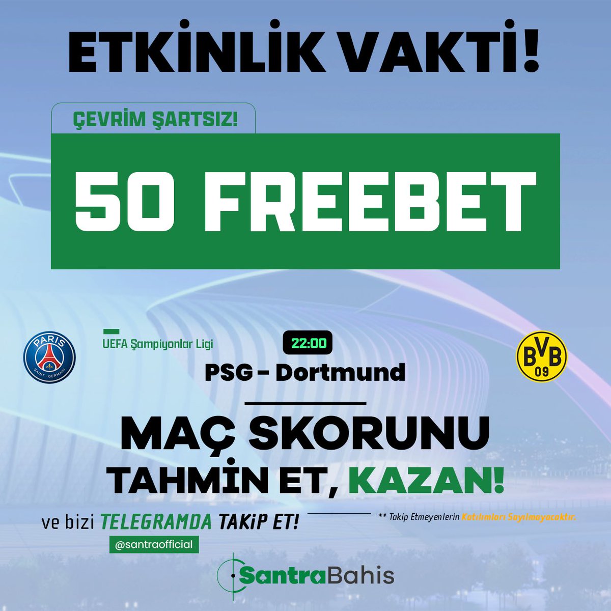 Şampiyonlar Ligi ÖZEL🔥

#Psg  vs  #Dordmund  

✅Sonucu bil.
✅Twitter hesabımızı takip et.
✅Bu gönderiyi RT’le.
✅3 arkadaşını SantraBahis kullanıcı adınla beraber etiketle.

💝 Güncel Giriş :👇🏼

m.santrabahis245.com/tr