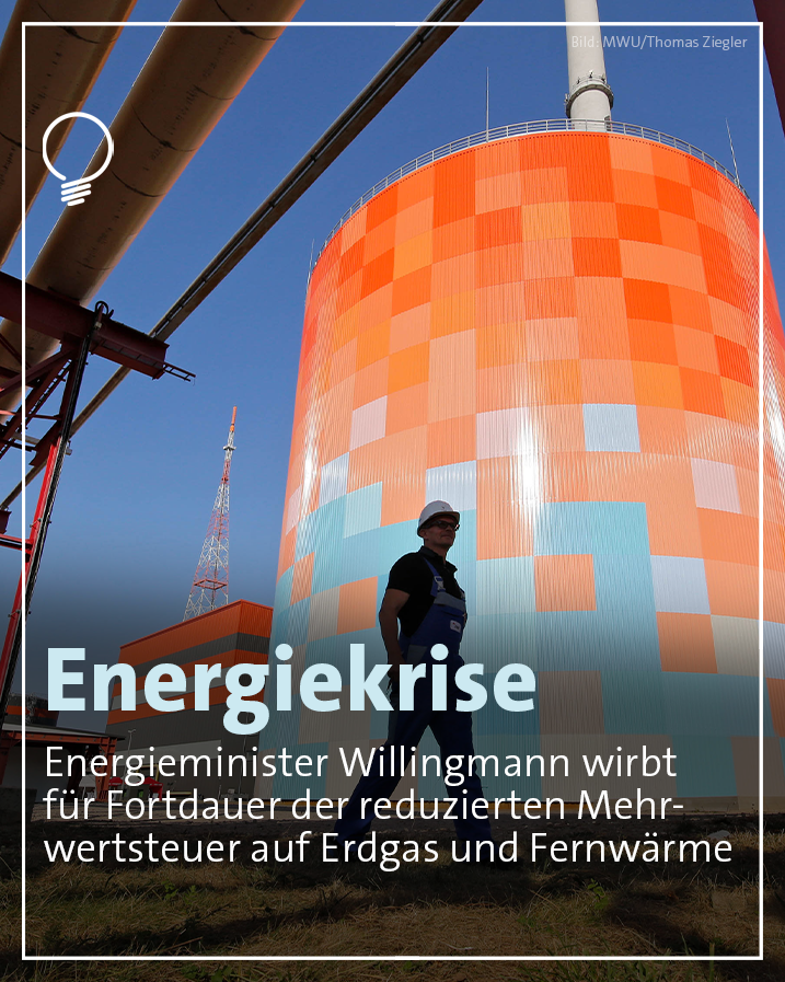 Haushalte in 🇩🇪 und #SachsenAnhalt zahlen für #Erdgas &amp; #Fernwärme ermäßigte #Mehrwertsteuer von 7%. Energieminister <a href="/WillingmannA/">Armin Willingmann</a> wirbt dafür, vorerst nicht zu 19% zurückzukehren. Auch eine #Debatte über Steuersätze sei sinnvoll, z.B auf #Lebensmittel. lsaurl.de/rGoQdT