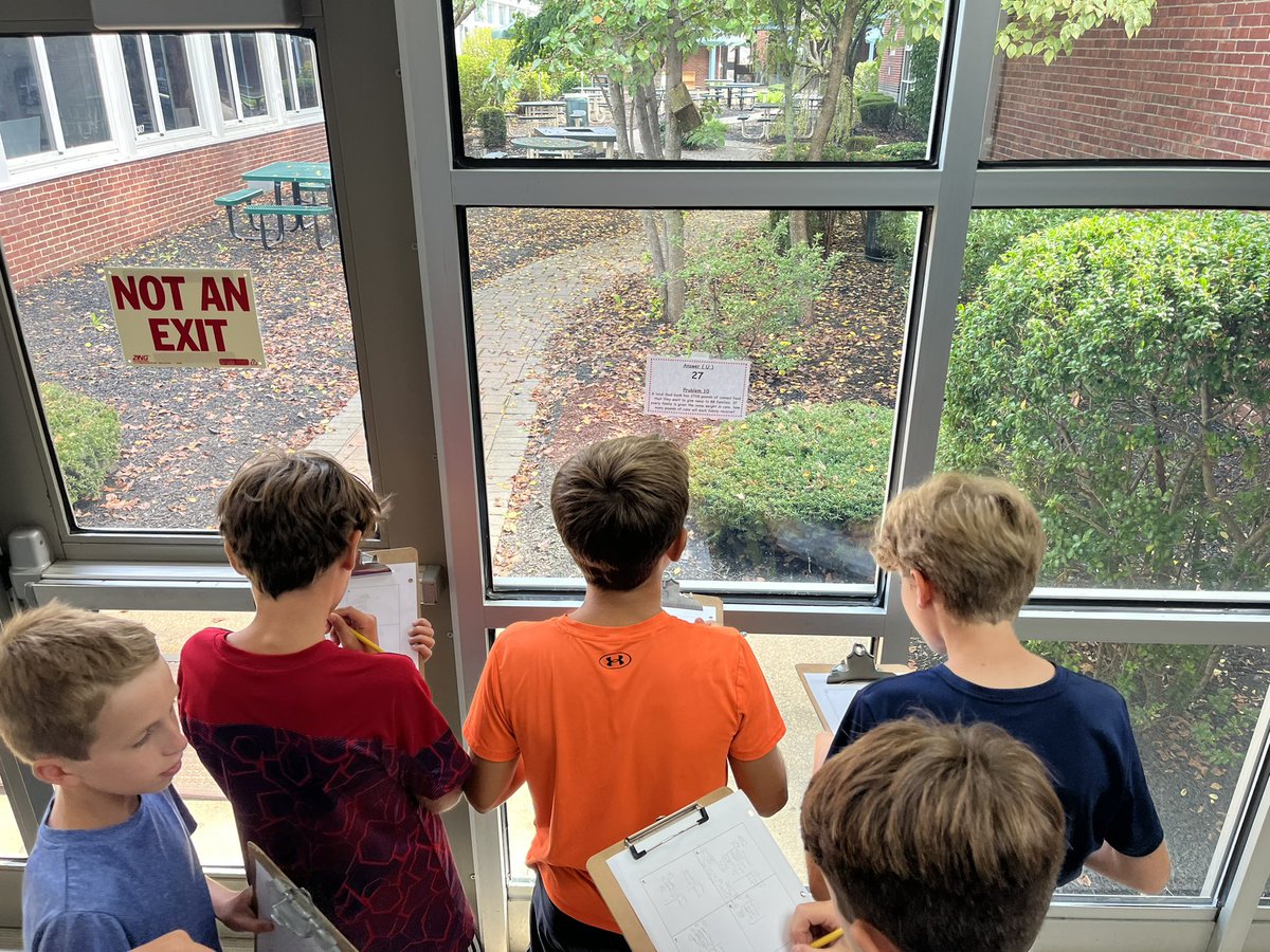 DodichW's tweet photo. What makes word problems more fun? Getting out of our seats and decoding a secret message in a scavenger hunt. This was the first of many scavenger hunts for the 6th graders this year. #FHLeads https://t.co/e0aCcwxsQ9