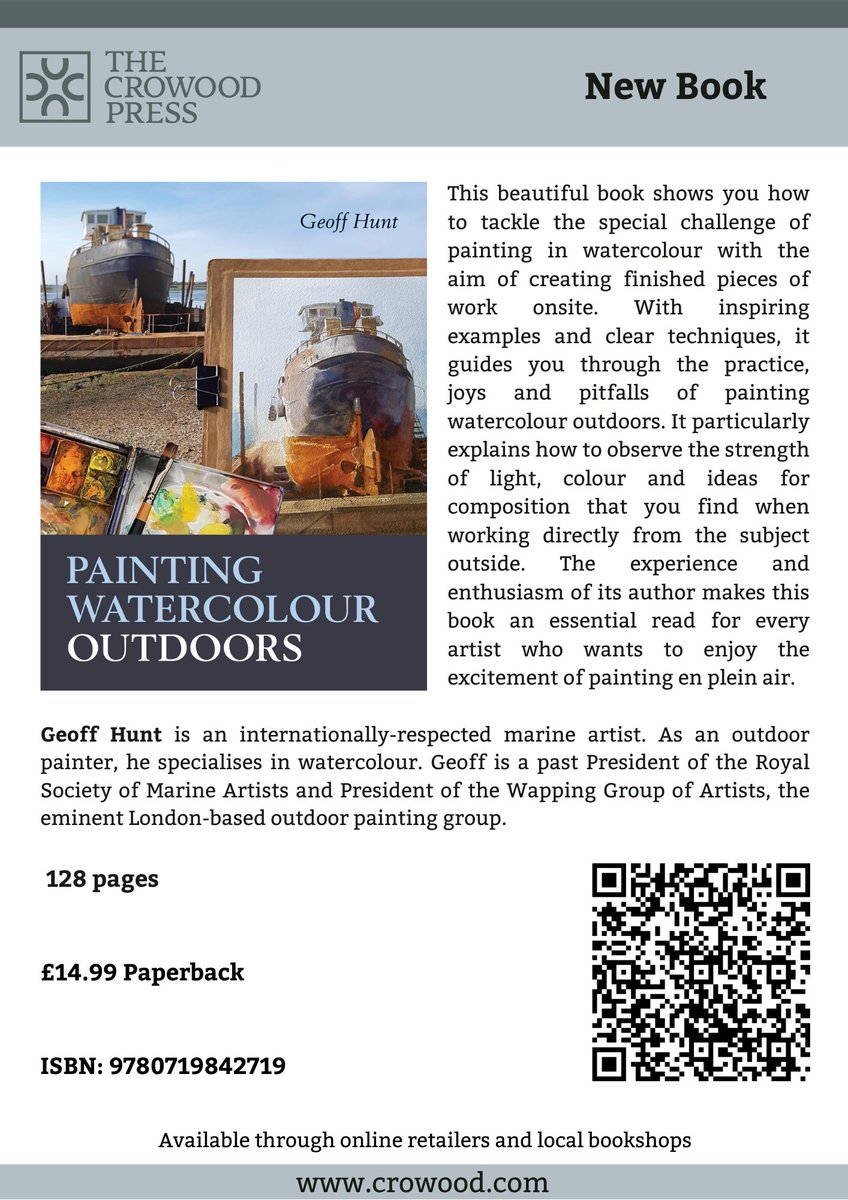 Congratulations to the great Geoff Hunt, on his latest book. 'Painting Watercolour Outdoors' Published by The Crowood Press.

Who wouldn't want to paint outdoors! We can't wait to get a copy...

Find more brilliant watercolour work by Geoff on our website: bit.ly/geoffhunt