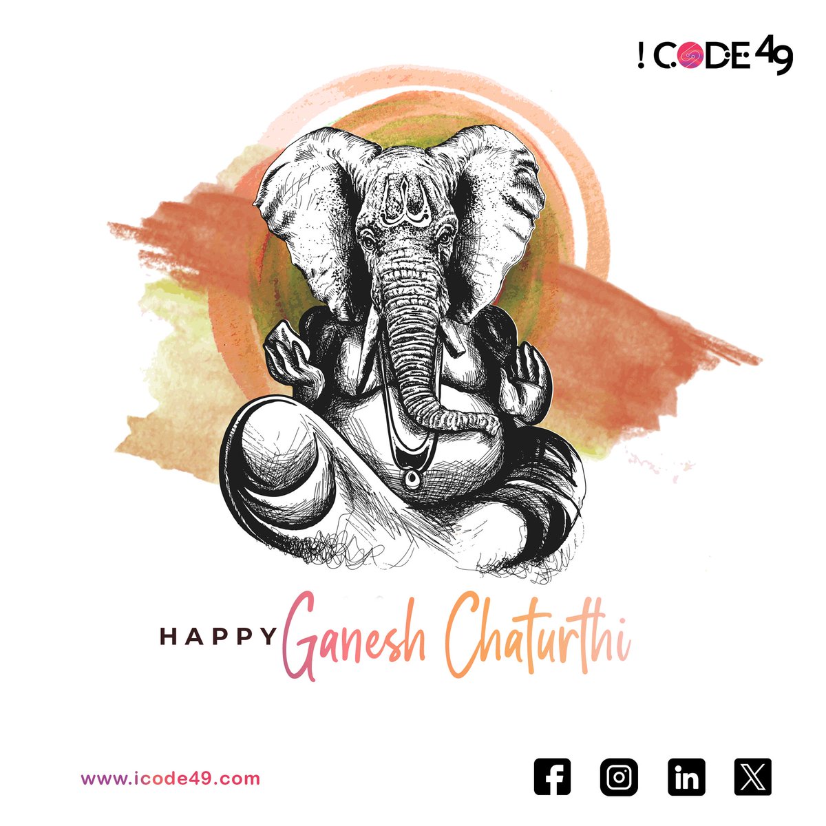 icode49's tweet image. May Lord Ganesha's blessings bring you joy and success.
iCode49 wishes you a prosperous Ganesh Chaturthi! 🌸
#ganeshchaturthi2023 #blessings #blessingsofganesha #ganeshchaturthi #ganeshutsav #happiness #icode49