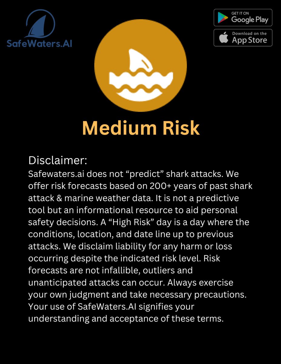 #SHARK ATTACK: Saunders Beach, Nassau, Bahamas, August 21, 2023 The SafeWaters.ai attack risk forecasted for this location & date: Medium Risk Statement from SafeWaters AI: SafeWaters AI is a tool for you to assess your risk prior to entering the waters based on