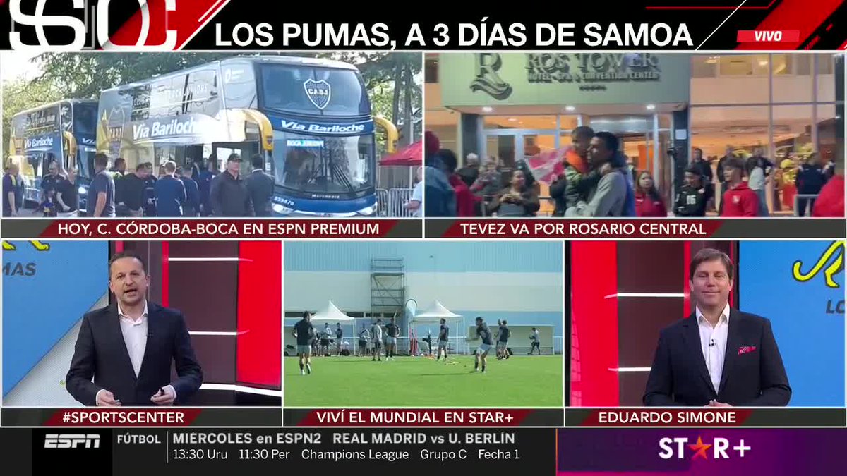 #AHORA - Llega a #SportsCenter <a href="/Edu_Simone/">Eduardo Simone</a> con la antesala de la segunda presentación de Los Pumas en el Mundial.

📺 #ESPNenStarPlus
➡️ dis.la/SportsCenter_AM