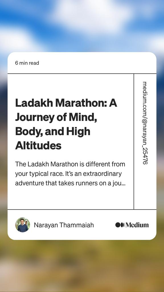 narayanrt's tweet photo. Read this story from Narayan Thammaiah on Medium: #Ladakh #marathon https://t.co/gJaqGDqdri https://t.co/d75w19oOfz