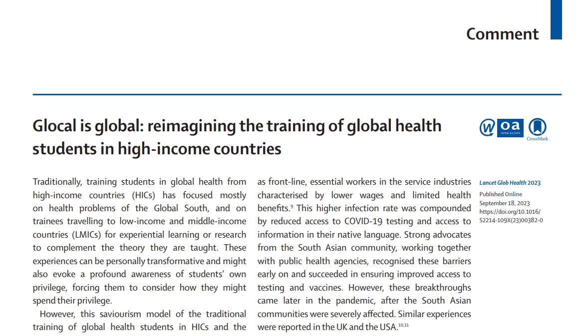 HIC global health programs must pay attention to inequities everywhere, not just in LMICs New @LancetGH comment by @DrSoniaAnand1 @McMasterU & me thelancet.com/pdfs/journals/…