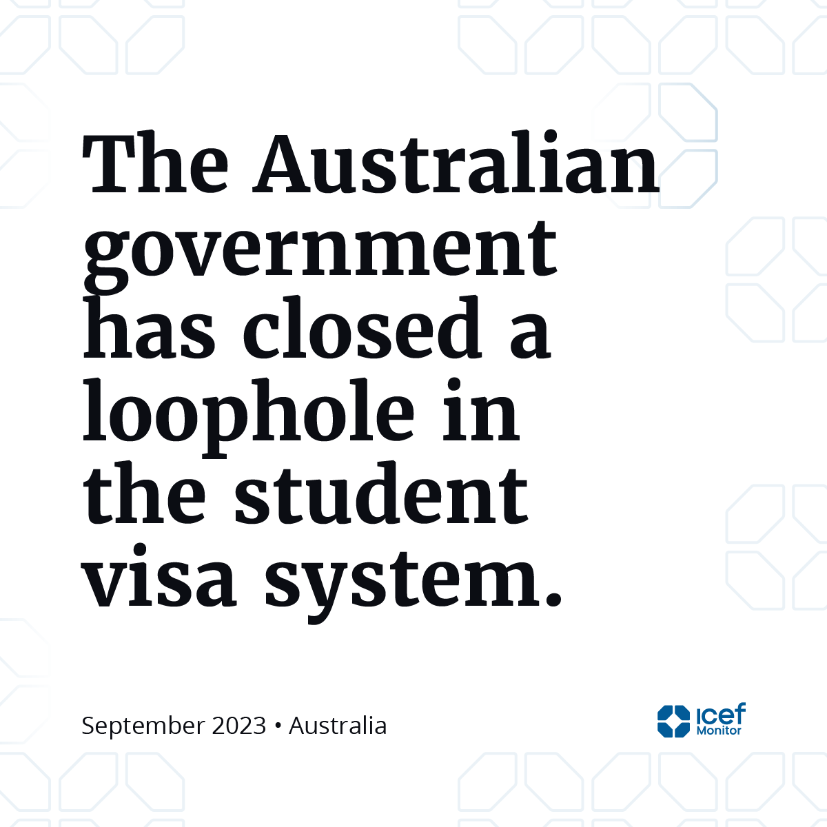 🇦🇺 The tightening up of immigration processes will be complemented by more scrutiny and oversight of the vocational sector to weed out unethical operators ➡️ loom.ly/wQWO3xw

#ICEF #ICEFMonitor #AustralianRecruitment