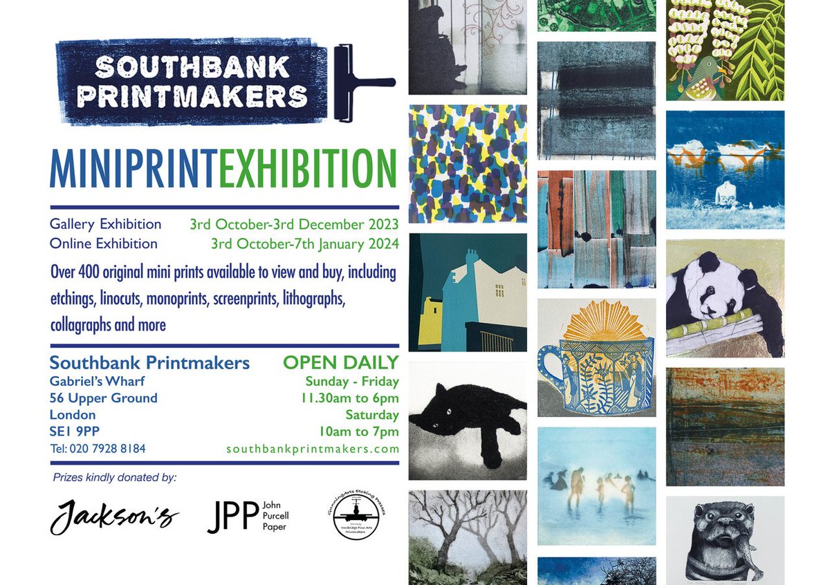 SouthbankPrintmakers (@sbprintmakers) on Twitter photo It's back! Our eagerly awaited annual Miniprint Exhibition opens at the gallery and online on 3rd October.
400 original prints to view and buy.
#printmakers #printmaking <a href="/GabrielsWharf/">Gabriel's Wharf</a> It's back! Our eagerly awaited annual Miniprint Exhibition opens at the gallery and online on 3rd October.
400 original prints to view and buy.
#printmakers #printmaking <a href="/GabrielsWharf/">Gabriel's Wharf</a>