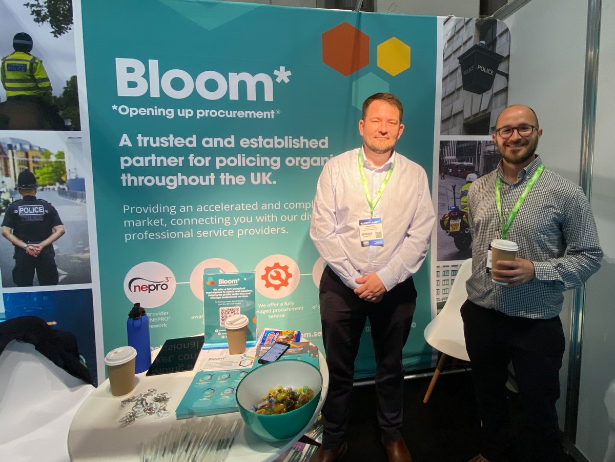 🚨We're at the <a href="/emergencyukshow/">The Emergency Services Show</a> today🚨

Head along to stand E82 in the Policing Zone to find out what specialist professional services our NEPRO3 framework can offer you.

#ProcuringForYou #PublicSector #procuring #emergencyservices #bluelights <a href="/TalkBloom/">Bloom Procurement Services</a>