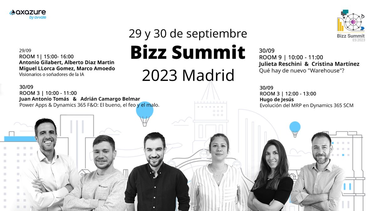 AXAZURE's tweet photo. 🔈 Sólo quedan 10 días para el @bizzsummites 🎡 Nuestra segunda tanda del #ExpertCrew ya está preparada.  Y tú, ¿aún no tienes tu entrada? 😎➡ https://t.co/vtkr69U1Sz

#BizzSummit2023 #BussinesAplications #Dynamics365 #CRM #ERP #PowerPlatform https://t.co/1hm1cmQ3Pe