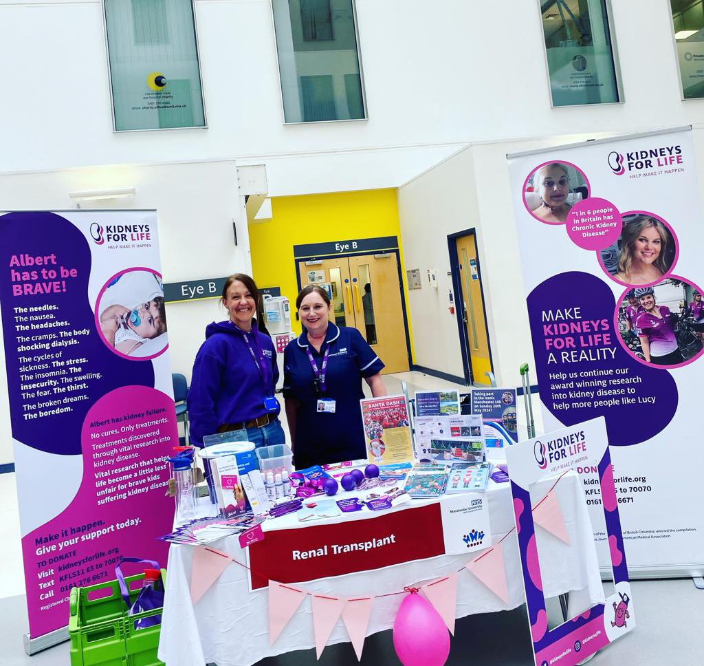 HAPPY ORGAN DONATION WEEK 💜 Today the Kidneys for Life Team are celebrating organ donation and raising awareness in the Eye Hospital near the MRI. If you’re nearby come and say Hello 👋 💜 @URTMRI @RMCH_Urology @Ward36_MCT