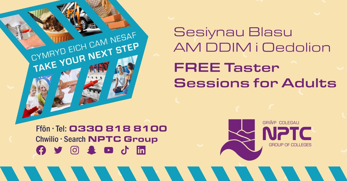 🍰☕️🍳We have Free Taster Sessions running this week in Neath and Powys, follow the 🔗to register your interest ⤵️

nptcgroup.ac.uk/adult-learning…

#AdultLearnersWeek