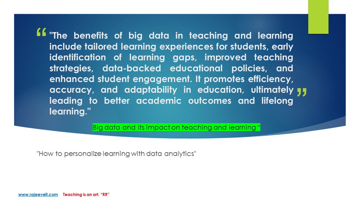 What are the Challenges and Concerns in Implementation Big Data Analytics in 21st Century Education System?

rajeevelt.com/five-key-chall…

#bigdataandanalytics #bigdatadeveloper #bigdataanalysis #dataanalytics #rajeevelt