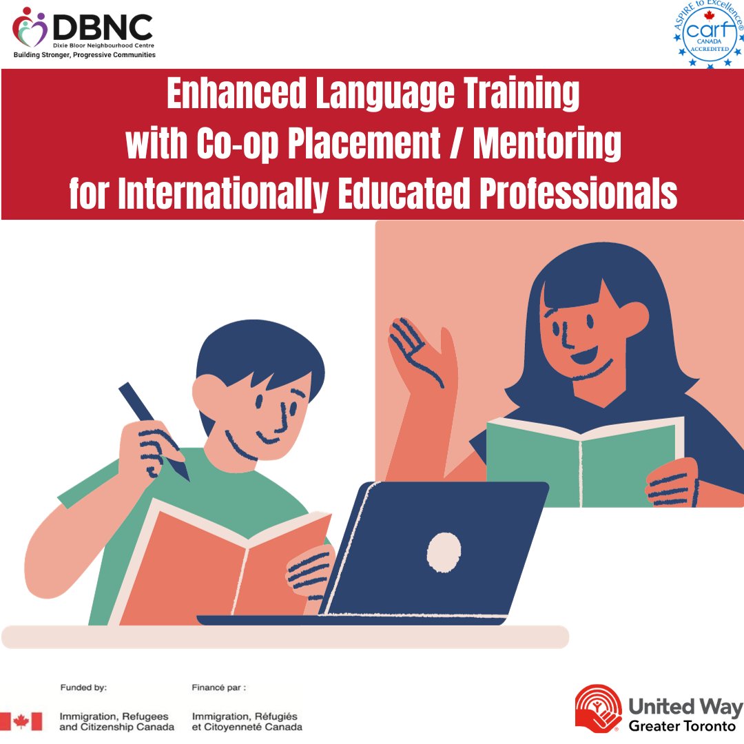 MyDBNC's tweet image. Attention all Internationally Educated Professionals! Don&apos;t miss this amazing opportunity to receive language training ALONG with co-op placement/mentoring.

Swipe for more info!

#myDBNC #employment #languagetraining #freeservices