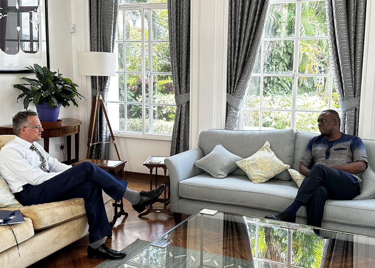 UK in Tanzania (@ukintanzania) on Twitter photo Today Balozi <a href="/DConcar/">David Concar</a> welcomed Balozi <a href="/MbelwaK/">mbelwa Kairuki</a> as High Commissioner-designate of 🇹🇿 to 🇬🇧, to congratulate him on his new role and begin the discussion on strengthening the UK-Tanzania partnership.
Good luck to Balozi Kairuki, enjoy the ☕️⚽️🚇🌧️👑🏴🏴🏴🇬🇧 Today Balozi <a href="/DConcar/">David Concar</a> welcomed Balozi <a href="/MbelwaK/">mbelwa Kairuki</a> as High Commissioner-designate of 🇹🇿 to 🇬🇧, to congratulate him on his new role and begin the discussion on strengthening the UK-Tanzania partnership.
Good luck to Balozi Kairuki, enjoy the ☕️⚽️🚇🌧️👑🏴🏴🏴🇬🇧